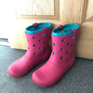 Croc Boots Pink Womens 10 Winter Snow